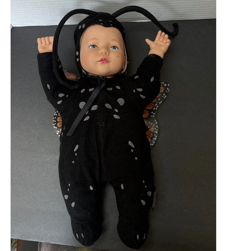 Anne Geddes 1998 Unimax Black Monarch Butterfly Baby Beanbag Doll Vintage Plush
